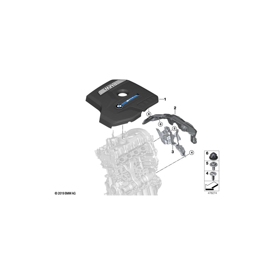 Genuine BMW 11128657055 G12 G11 G30 Engine Cover (Inc. 740e, 740Le & 740LeX) | ML Performance US Car Parts