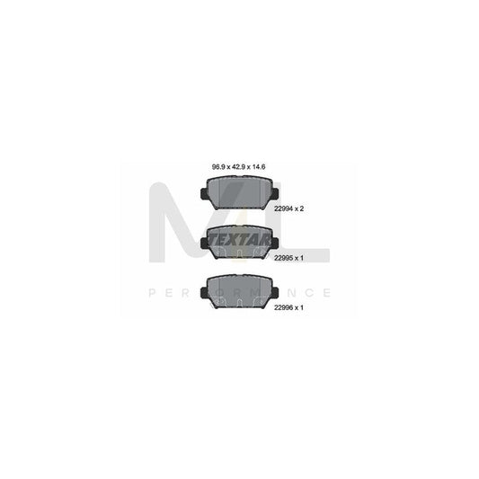 TEXTAR 2299401 Brake pad set for MITSUBISHI Eclipse Cross (GK_) with acoustic wear warning | ML Performance Car Parts