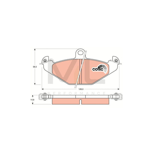 TRW Cotec Gdb1041 Brake Pad Set Not Prepared For Wear Indicator | ML Performance Car Parts