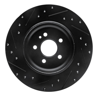 R1 Concepts R1 00-05 Mercedes-Benz ML500 (USA/Canada) Rear Right Drilled & Slotted Black Brake Rotor