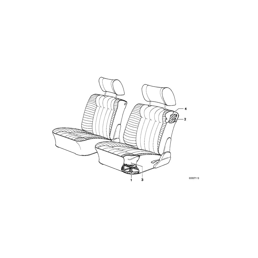 Genuine BMW 52101841383 E12 Pad Seat Backrest Front (Inc. 518, 528i & 520) | ML Performance US Car Parts