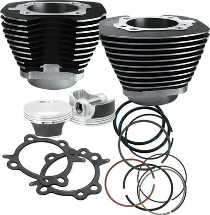 S&S Cycle 07-17 BT 106in Big Bore Cylinder Kit - Wrinkle Black