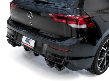 AWE Tuning MK8 Volkswagen Golf R 3in Track Edition Quad Exhaust - Diamond Black Tips