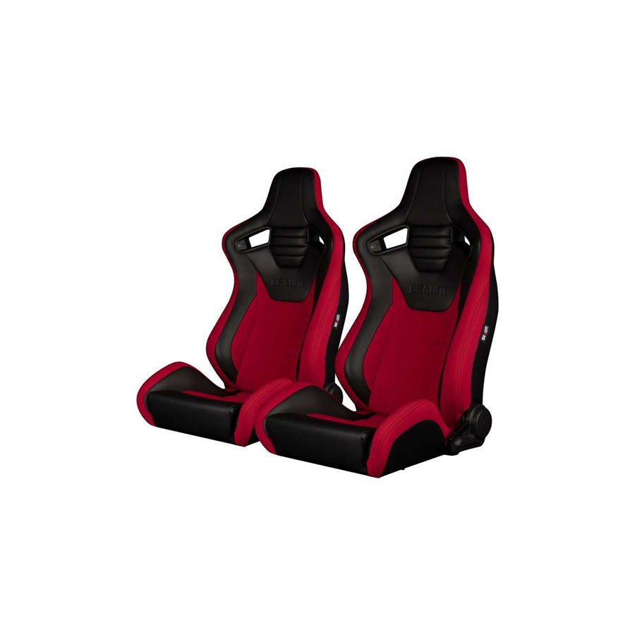 BRAUM Elite-S Series Racing Seats (Black - Red) – Pair