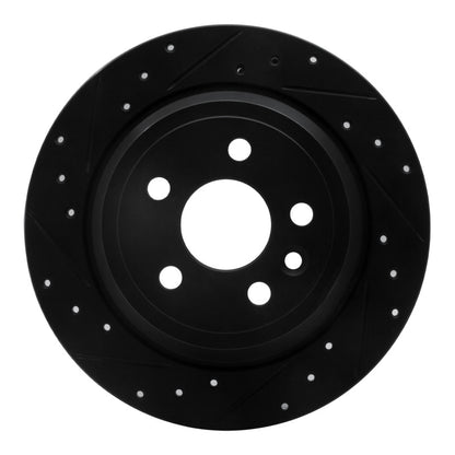 R1 Concepts R1 13-15 Land Rover LR2 Rear Left Drilled & Slotted Black Brake Rotor