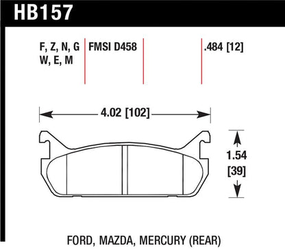Hawk Performance Hawk 91-96 Ford Escort GT / 90-93 Mazda Miata DTC-60 Rear Race Brake Pads