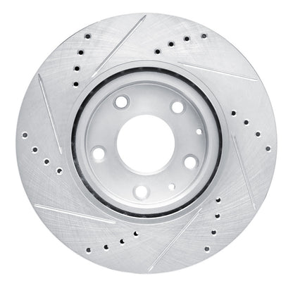 R1 Concepts R1 2019-2025 Mazda 3 Front Right Drilled & Slotted Silver Brake Rotor