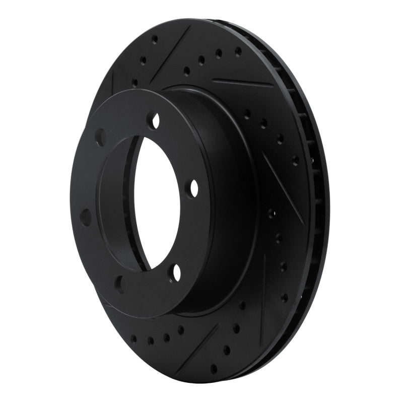 R1 Concepts R1 95-04 Toyota Tacoma Front Left Drilled & Slotted Black Brake Rotor