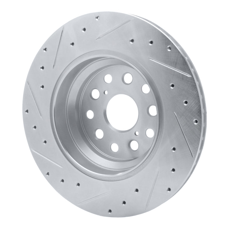 R1 Concepts R1 07-17 Lexus LS460 Right Rear Drilled & Slotted Silver Brake Rotor