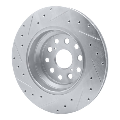 R1 Concepts R1 07-17 Lexus LS460 Right Rear Drilled & Slotted Silver Brake Rotor