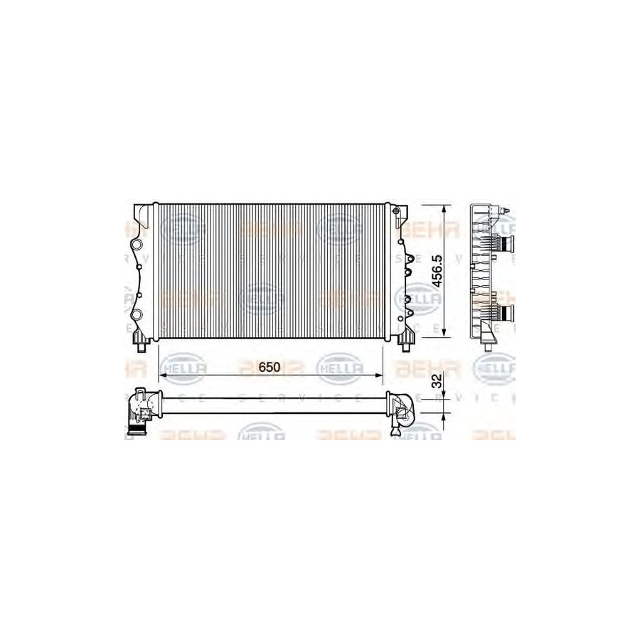 Hella 8MK 376 754-444 Engine Radiator For Renault Espace III (JE)