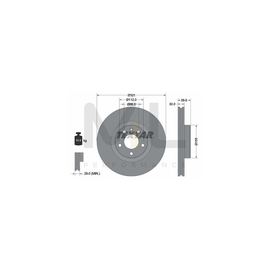 TEXTAR 92132300 Brake Disc Externally Vented, without wheel hub, without wheel studs | ML Performance Car Parts