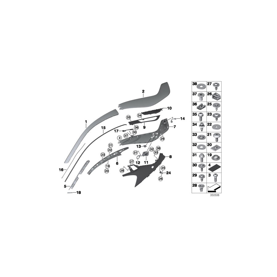 Genuine BMW 51447336416 Retaining Rail, Outer Right (Inc. i8) | ML Performance US Car Parts