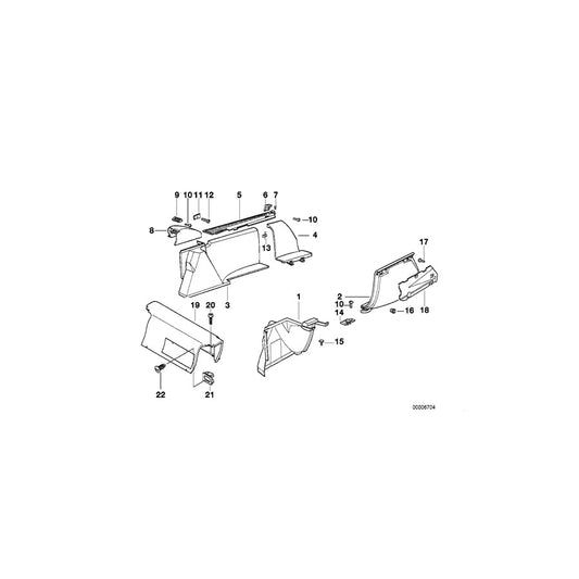 Genuine BMW 51478149051 E34 Trim Panel Left SILBERGRAU (Inc. 530i, 518i & 540i) | ML Performance US Car Parts