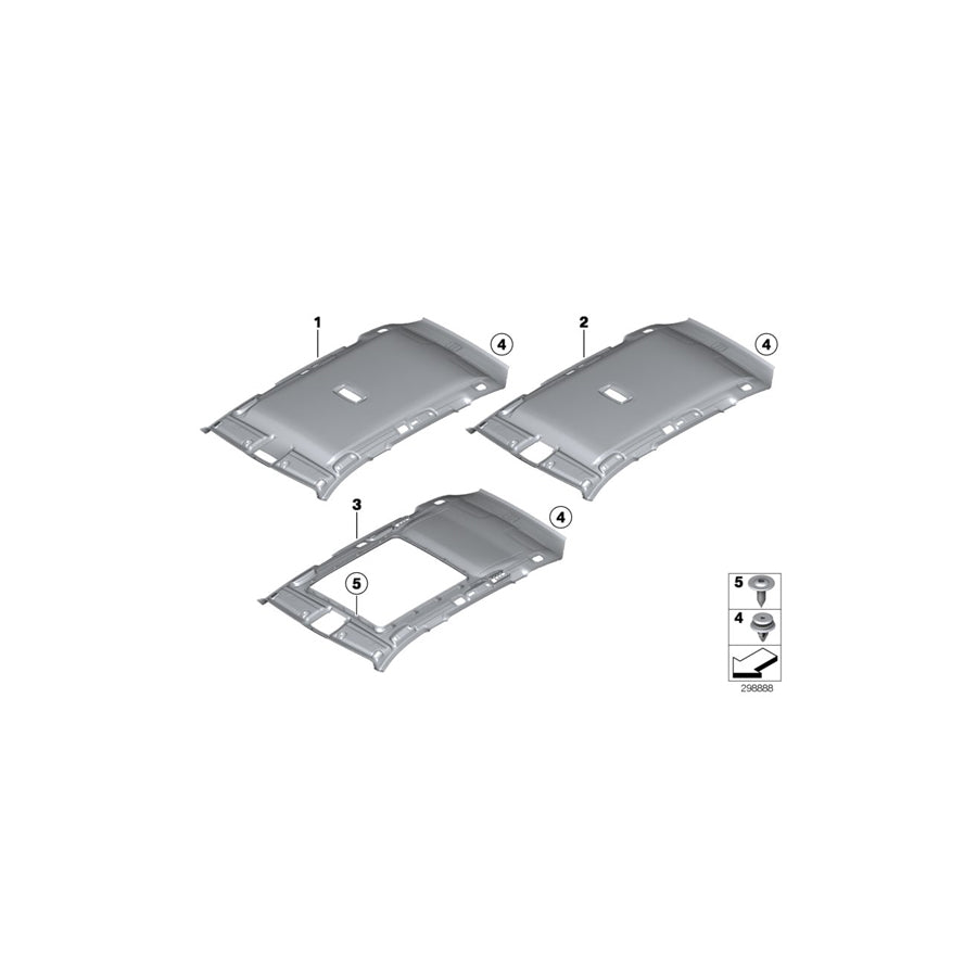Genuine BMW 51447323046 F31 Molded Roof Lining F Panoramic Roof ANTHRAZIT (Inc. 328i, 330i & 320d) | ML Performance US Car Parts