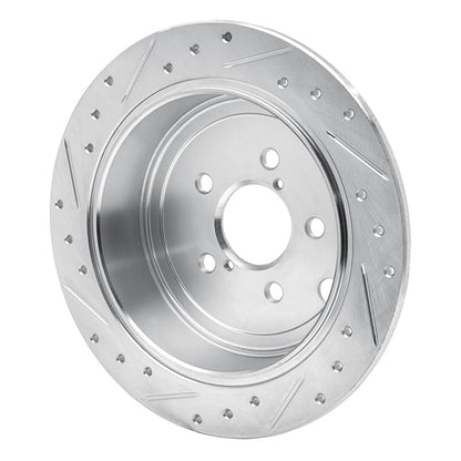 R1 Concepts R1 08-15 Subaru WRX Rear Right Drilled & Slotted Silver Brake Rotor