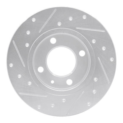 R1 Concepts R1 73-05 Audi Coupe Front Right Drilled & Slotted Silver Brake Rotor