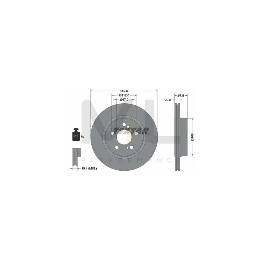 TEXTAR 92064200 Brake Disc Internally Vented, without wheel hub, without wheel studs | ML Performance Car Parts