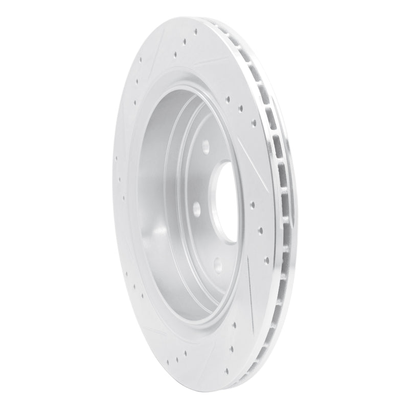 R1 Concepts R1 13-19 Cadillac XTS Rear Right Drilled & Slotted Silver Brake Rotor