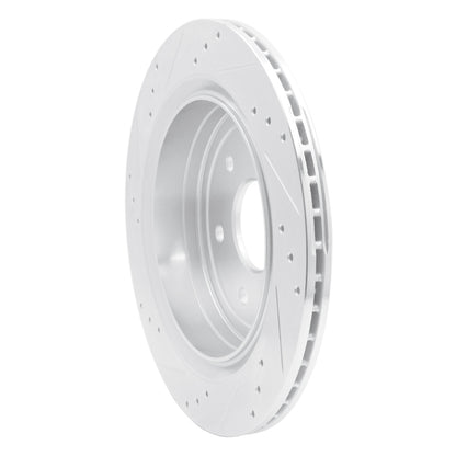R1 Concepts R1 13-19 Cadillac XTS Rear Right Drilled & Slotted Silver Brake Rotor