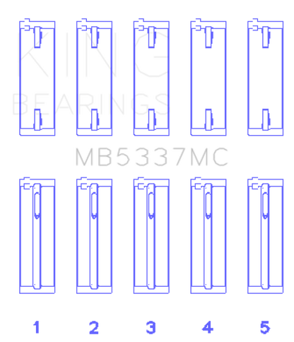 King Engine Bearings Audi/VW CFFA/ CAYB/ CAYC (Size 0.25) Main Bearing Set