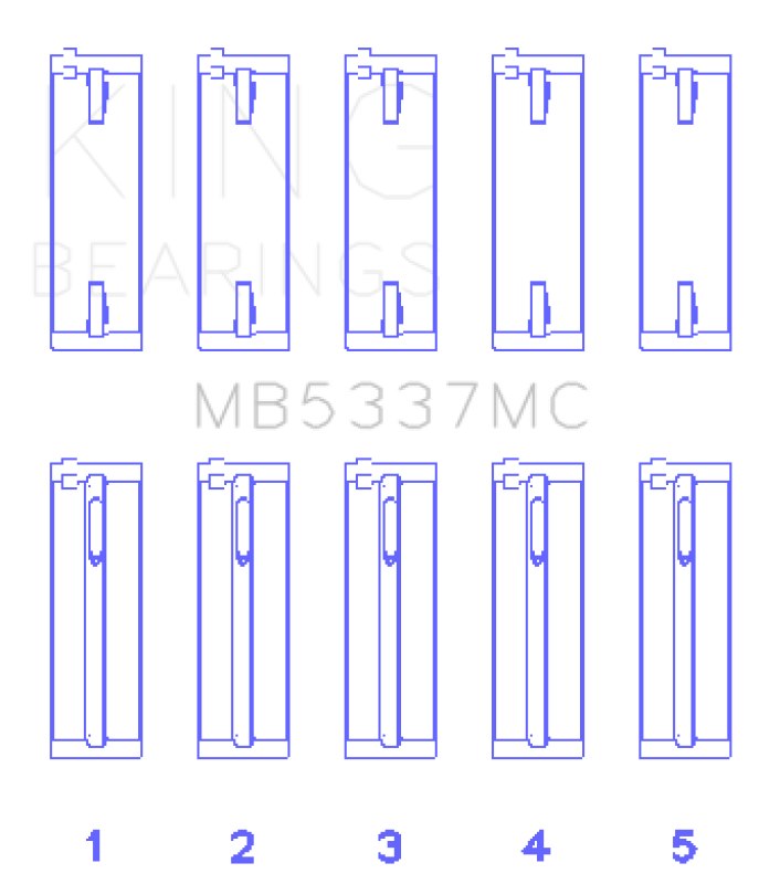 King Engine Bearings Audi/VW CFFA/ CAYB/ CAYC (Size 0.05) Main Bearing Set