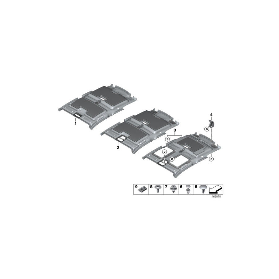 Genuine BMW 51447275679 Headlining, Lift-Up & Slide-Back Sunroof (Inc. i3 94Ah, i3s 94Ah Rex & i3 120Ah) | ML Performance US Car Parts
