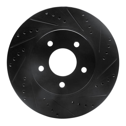 R1 Concepts R1 02-07 Chevrolet Equinox Front Right Drilled & Slotted Black Brake Rotor