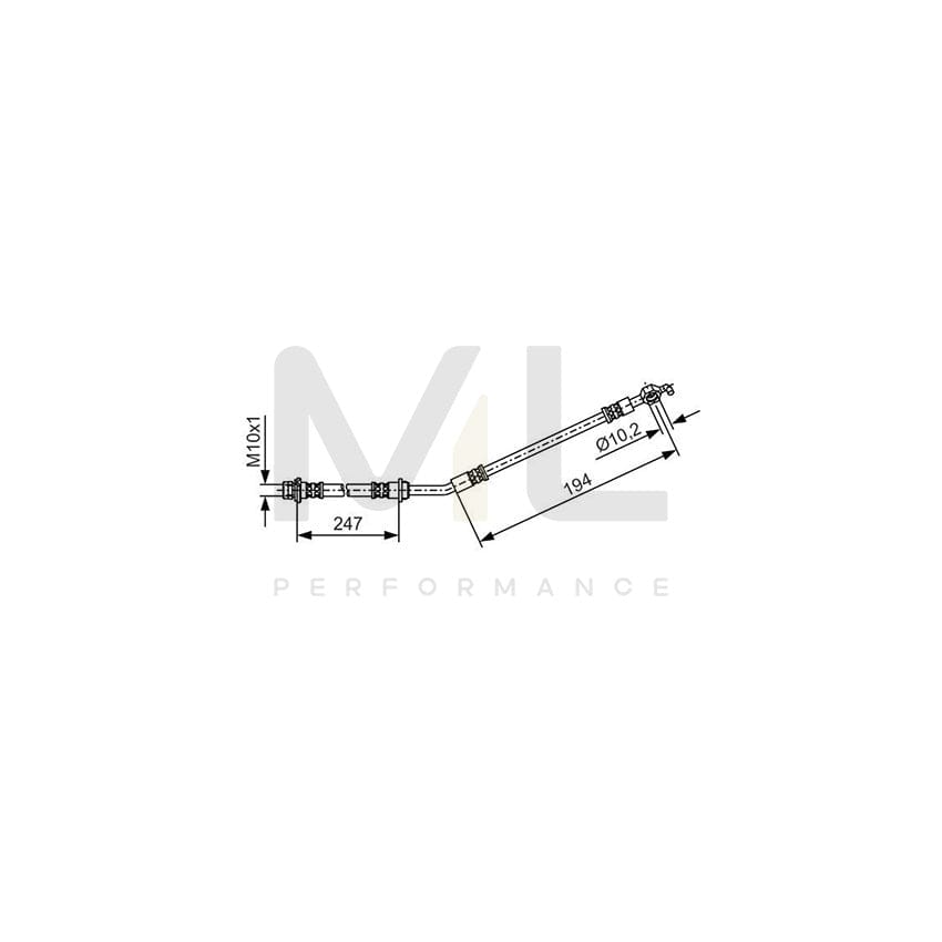 BOSCH 1 987 481 A25 Brake Hose for TOYOTA YARIS 441mm, M10x1 | ML Performance Car Parts