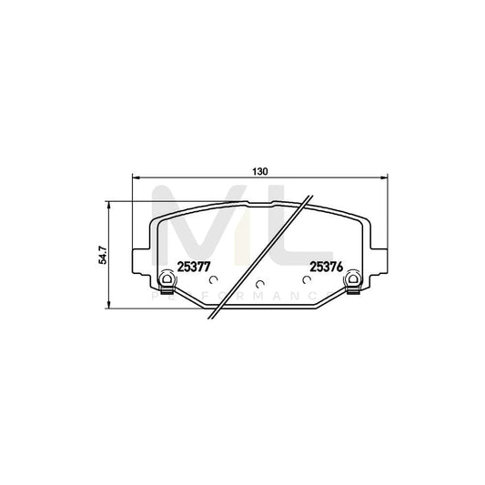 Hella 8DB 355 020-311 Brake Pad Set With Acoustic Wear Warning, With Accessories