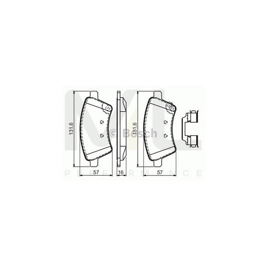 Bosch 0986494584 Brake Pad Set With Acoustic Wear Warning, With Anti-Squeak Plate, With Bolts/Screws, With Mounting Manual BP1040 | ML Performance Car Parts