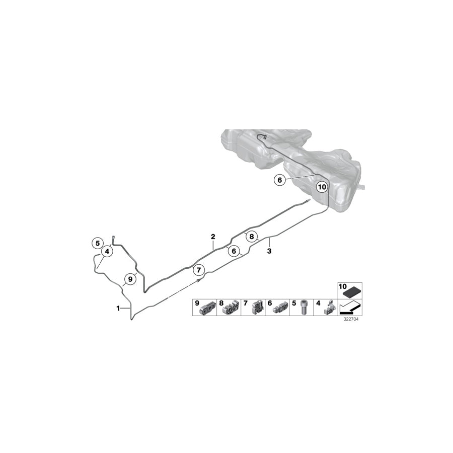 Genuine BMW 16137225189 Scavenging Line Front (Inc. 535iX, 520i & 528iX) | ML Performance US Car Parts