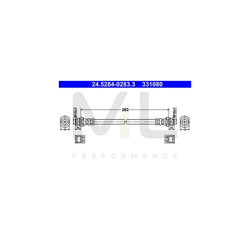 ATE 24.5284-0283.3 Brake Hose 283mm, M10x1