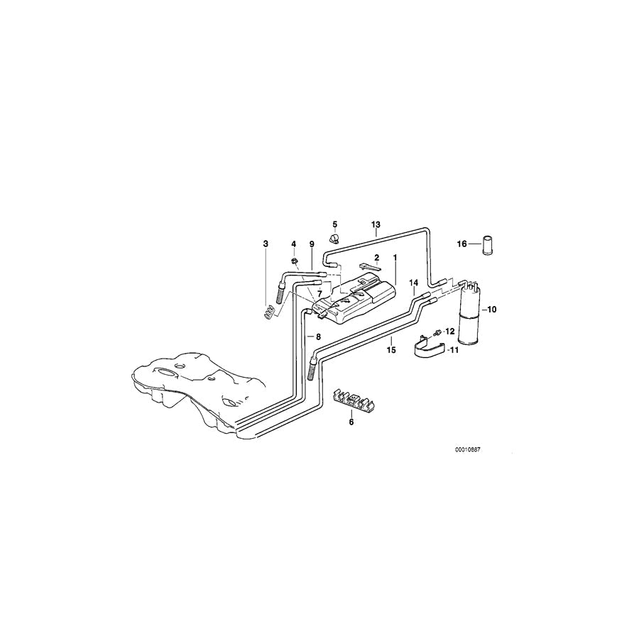 Genuine BMW 16131183818 E39 Fuel Tank Breather Line (Inc. 525i, 535i & 528i) | ML Performance US Car Parts