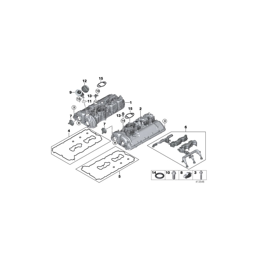 Genuine BMW 11128601707 G12 G30 F92 Cylinder Head Cover Zyl. 5-8 (Inc. Alpina B7, 750Li & 750LiX 4.4) | ML Performance US Car Parts