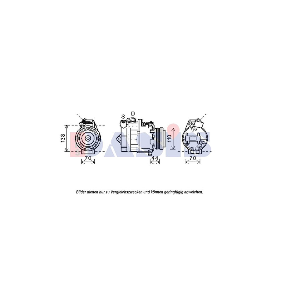 AKS Dasis 852542N Compressor, Air Conditioning for BMW X5 (E53)