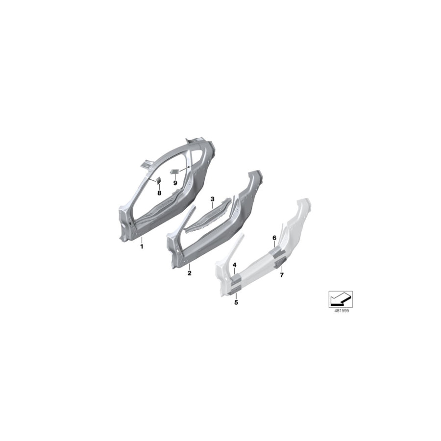 Genuine BMW 41007371940 Side Frame, Complete, Right (Inc. i8) | ML Performance US Car Parts
