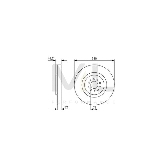 BOSCH 0 986 479 593 Brake Disc Vented, Oiled, High-carbon | ML Performance Car Parts