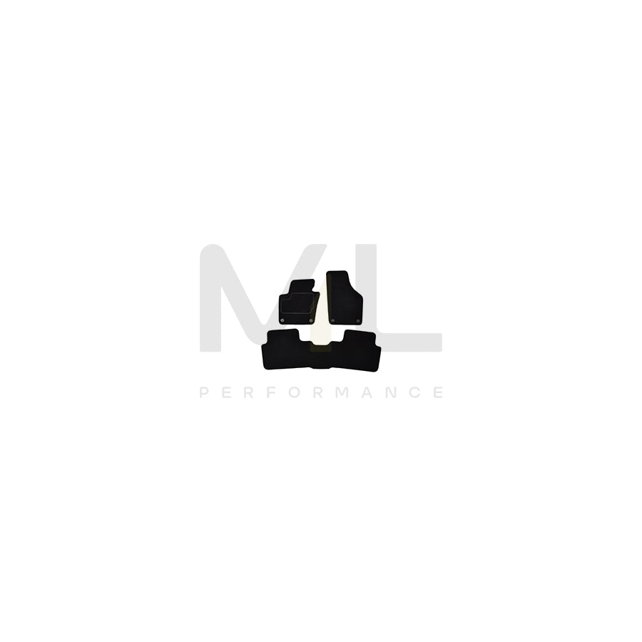 CUSTOPOL Tailored VW365C Floor mat set for VW Sharan II (7N1, 7N2) Textile, Front and Rear, Quantity: 4, Black