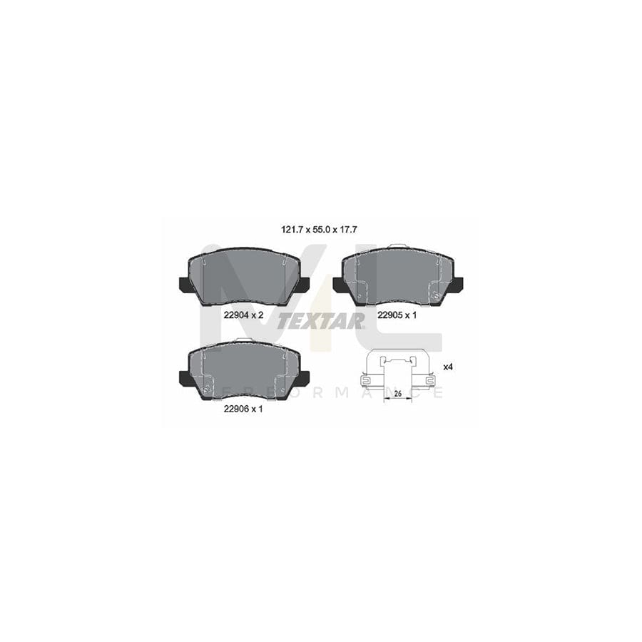 TEXTAR 2290401 Brake pad set for KIA Picanto III (JA) with acoustic wear warning, with accessories | ML Performance Car Parts