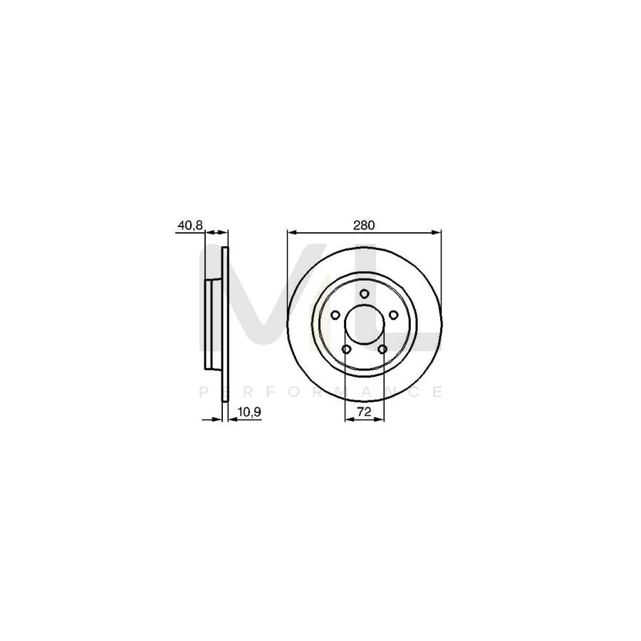 BOSCH 0 986 479 181 Brake Disc Solid, Oiled | ML Performance Car Parts