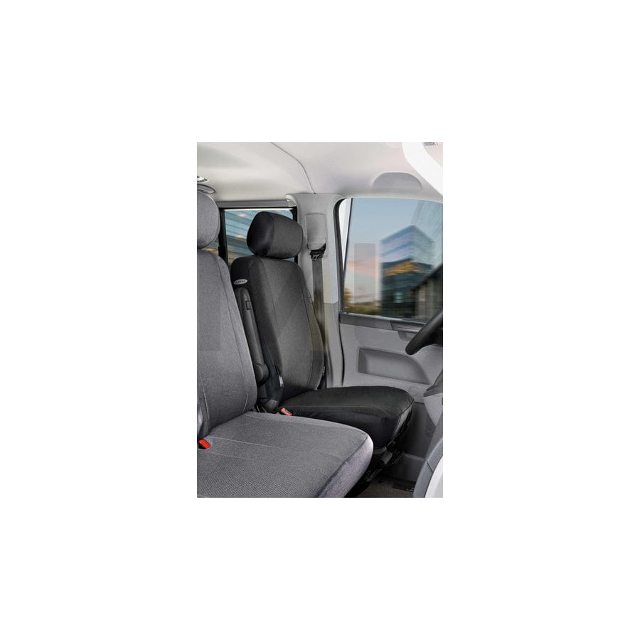 WALSER 10455 Car seat cover for VW TRANSPORTER Grey, Polyester, Front