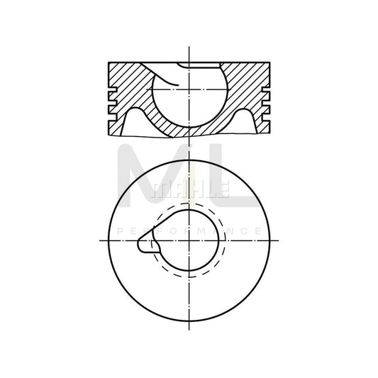 MAHLE ORIGINAL 530 05 00 Piston 120,0 mm, with piston ring carrier, without cooling duct | ML Performance Car Parts
