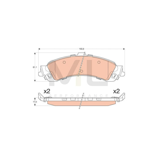 TRW Gdb4454 Brake Pad Set Not Prepared For Wear Indicator | ML Performance Car Parts