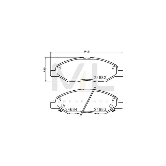 Hella 8DB 355 014-371 Brake Pad Set With Acoustic Wear Warning