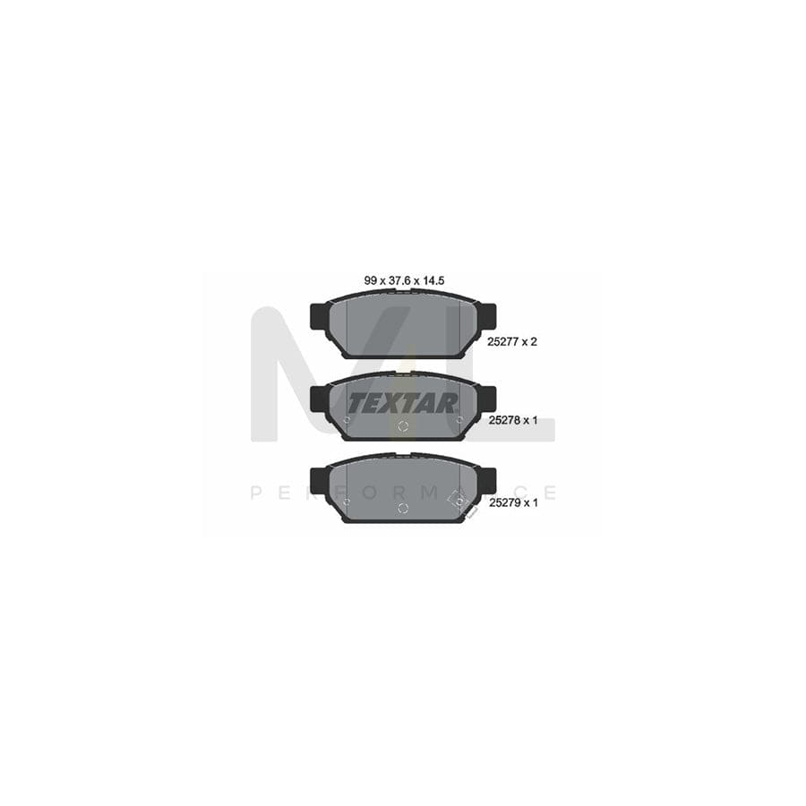 TEXTAR 2527701 Brake pad set for MITSUBISHI Colt VI Plus with acoustic wear warning | ML Performance Car Parts