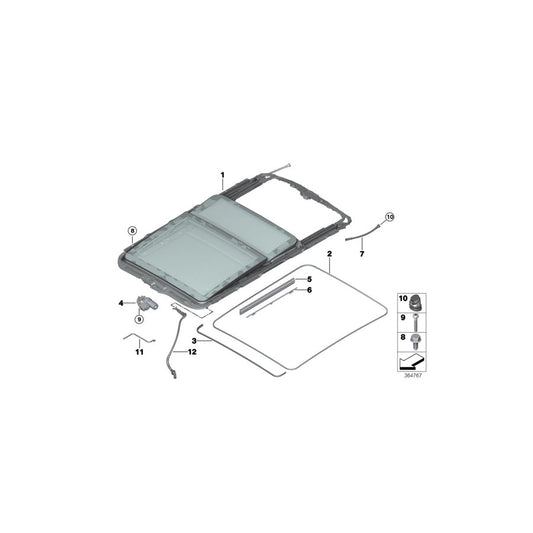 Genuine BMW 54107316353 F15 Panorama Roof OYSTER (Inc. X5) | ML Performance US Car Parts