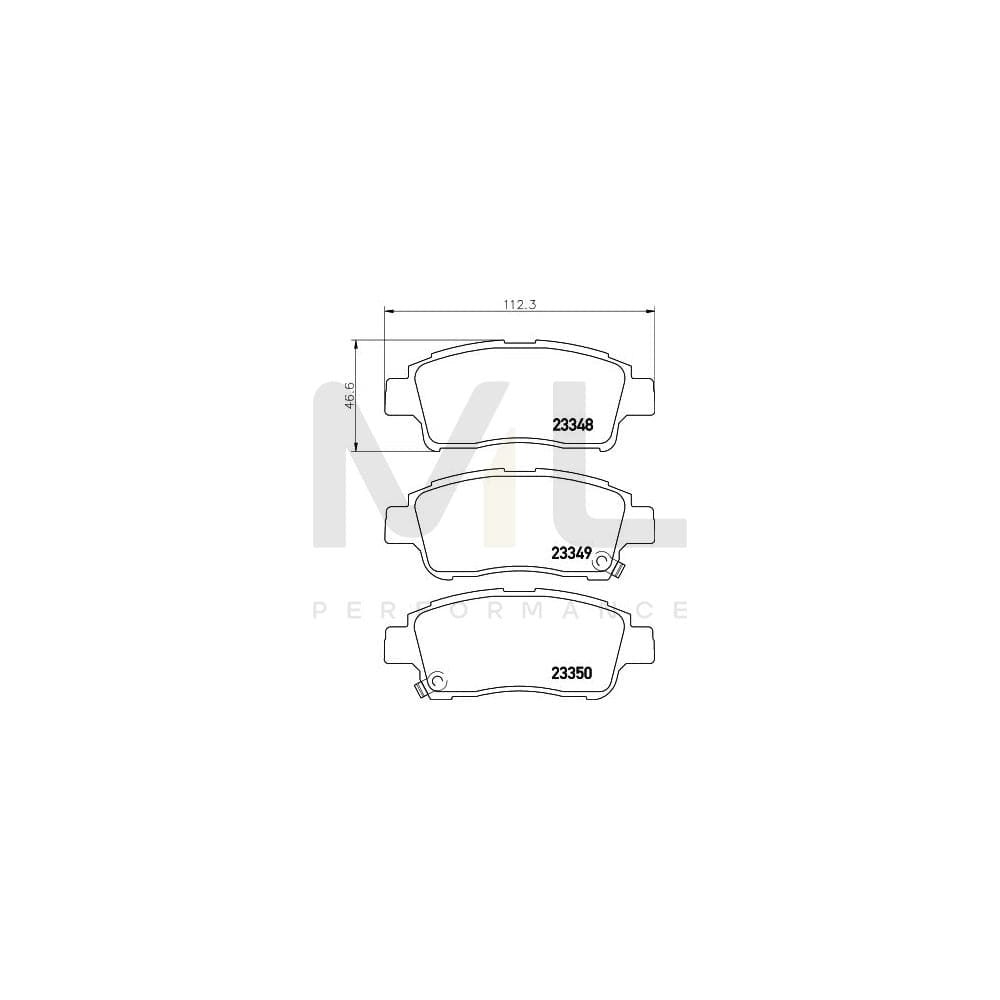 Hella 8DB 355 017-071 Brake Pad Set With Acoustic Wear Warning