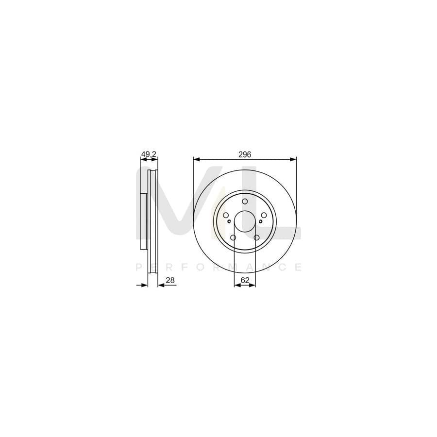 BOSCH 0 986 479 S40 Brake Disc Vented, Oiled | ML Performance Car Parts