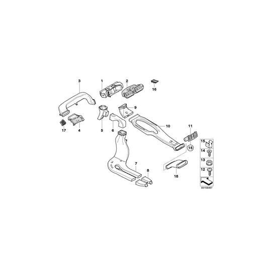 Genuine BMW 64226910734 E60 E61 Fresh Air Grille Center (Inc. 530d, 530i & 525d) | ML Performance US Car Parts